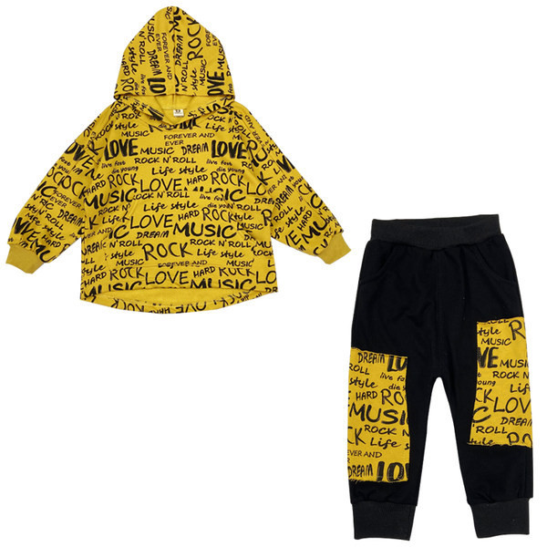 Proljetni dječji komplet iz dva dijela s kapuljačom u više boja