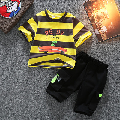 Παιδικό σετ από δύο μέρη -  ριγέ μπλουζάκι και παντελόνι