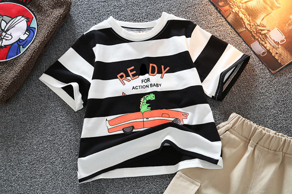 Παιδικό σετ από δύο μέρη -  ριγέ μπλουζάκι και παντελόνι