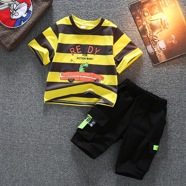 Παιδικό σετ από δύο μέρη -  ριγέ μπλουζάκι και παντελόνι