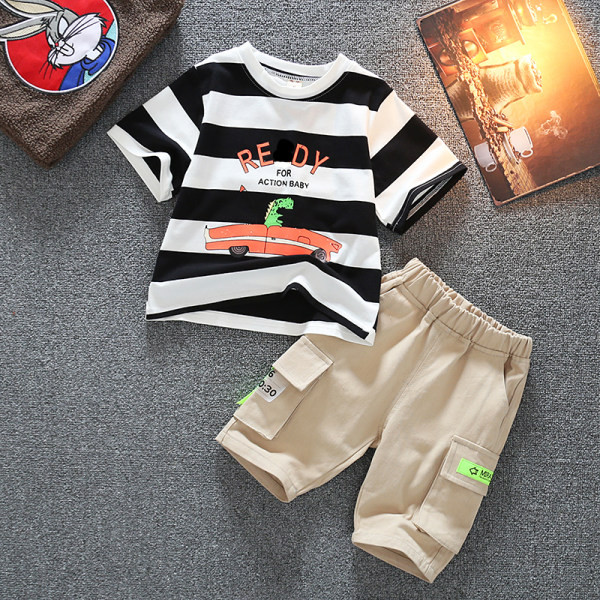 Παιδικό σετ από δύο μέρη -  ριγέ μπλουζάκι και παντελόνι