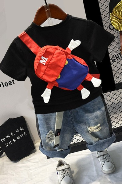 Moderan komplet - majica i kratke traperice za dječake