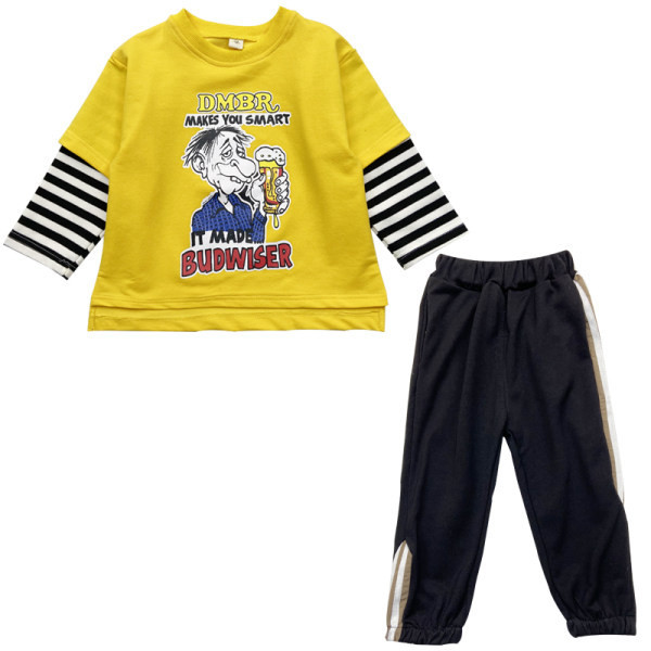 Dječji set od dva dijela za dječake u žuto-bijeloj boji