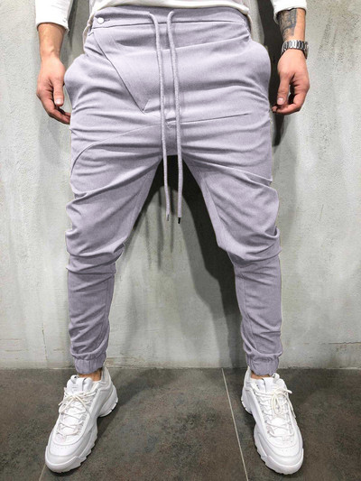 Ανδρικό παντελόνι κλασικό μοντέλο με κορδόνια