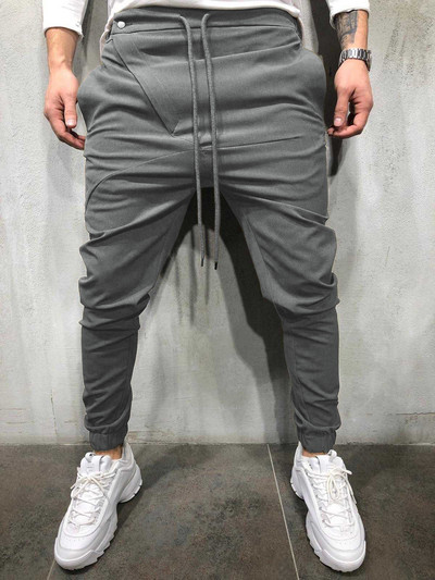 Ανδρικό παντελόνι κλασικό μοντέλο με κορδόνια