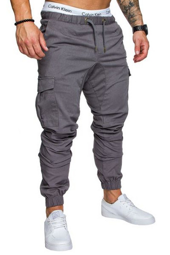 Ανδρικό casual παντελόνι με κορδόνια και πλαϊνές τσέπες