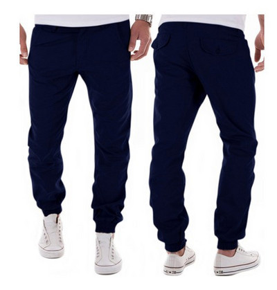 Ανδρικό παντελόνι απλό ίσιο μοντέλο με τσέπες και ελαστικό