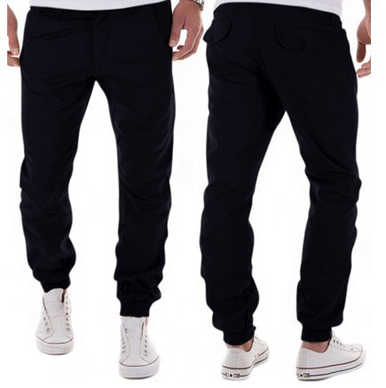 Ανδρικό παντελόνι απλό ίσιο μοντέλο με τσέπες και ελαστικό