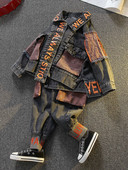 Νέο μοντέλο τζιν σετ με επιγραφές για αγόρια