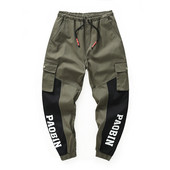 Ανδρικό παντελόνι με επιγραφή και πλαϊνές τσέπες