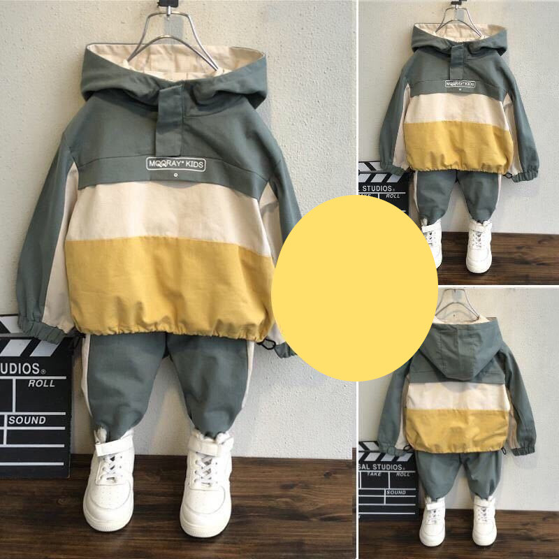 Φθινόπωρο-χειμερινό σετ φούτερ με κουκούλα και παντελόνι