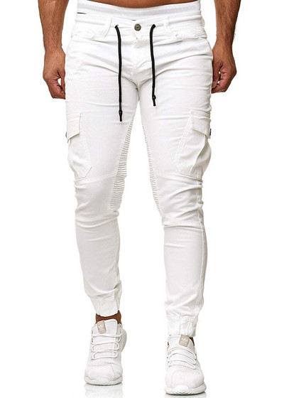 Ravni model muških hlača s vezicama i bočnim džepovima