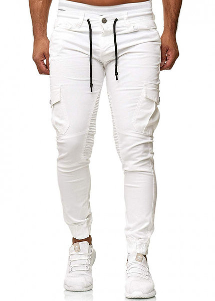 Ravni model muških hlača s vezicama i bočnim džepovima