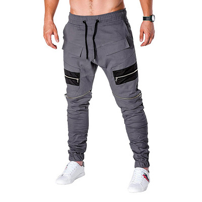 Ανδρικά παντελόνια με φερμουάρ και τσέπες