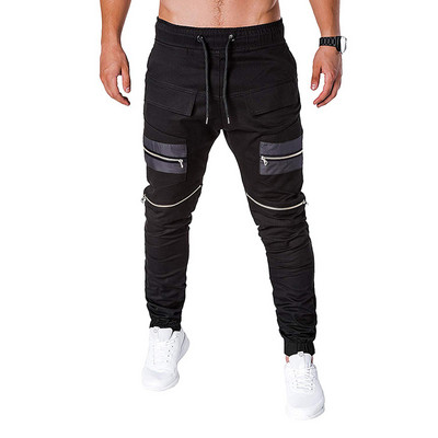 Ανδρικά παντελόνια με φερμουάρ και τσέπες