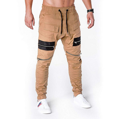 Ανδρικά παντελόνια με φερμουάρ και τσέπες