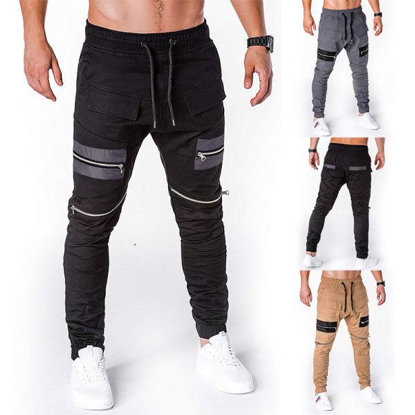 Ανδρικά παντελόνια με φερμουάρ και τσέπες