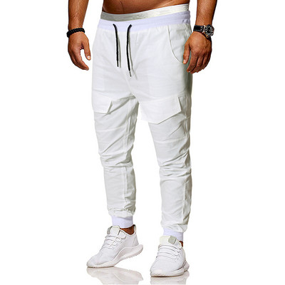 Μοντέρνο ανδρικό παντελόνι με τσέπες και κορδόνια