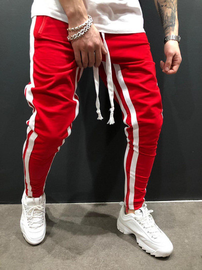 Vīriešu sporta bikses ar saitēm slim modelis