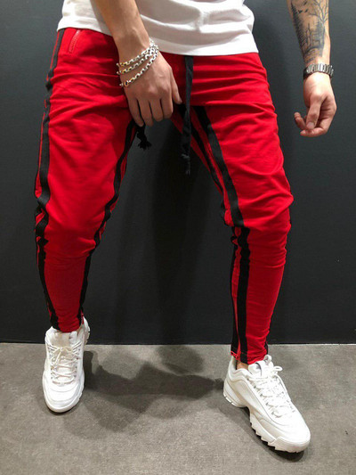 Vīriešu sporta bikses ar saitēm slim modelis