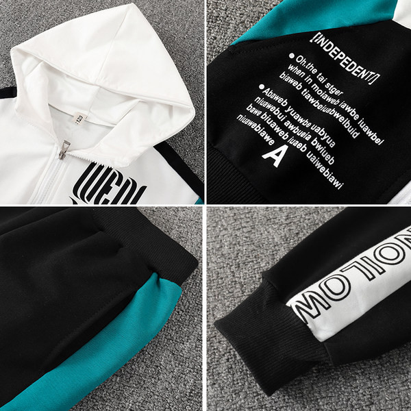 Σπορ παιδικό σετ με κουκούλα και φερμουάρ σε δύο χρώματα