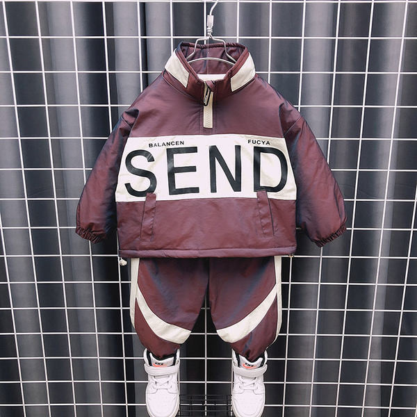 Γυναικείο σετ σε μπλε και μπορντό για αγόρια με φερμουάρ