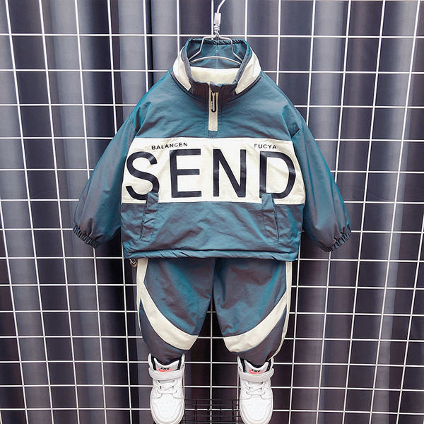 Γυναικείο σετ σε μπλε και μπορντό για αγόρια με φερμουάρ