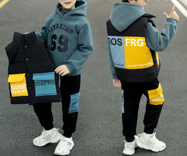 Φθινόπωρο-χειερινό σετ  σε τρία μέρη με αφράτο ύφασμα