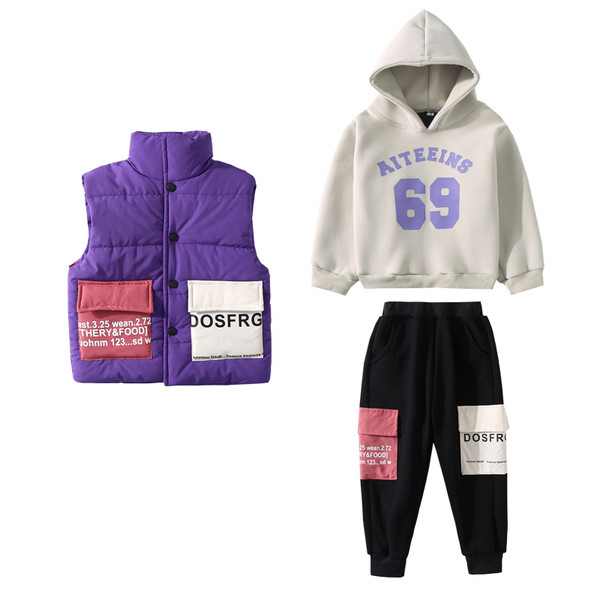 Φθινόπωρο-χειερινό σετ  σε τρία μέρη με αφράτο ύφασμα