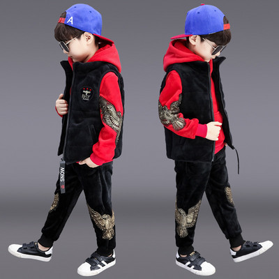 Σύγχρονο παιδικό σετ από δύο μέρη για αγόρια σε μαύρο χρώμα