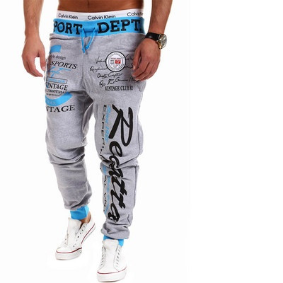 Muške sportske hlače s aplikacijama i natpisima