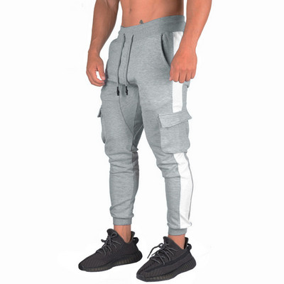 Ανδρικό παντελόνι με πλαϊνές τσέπες και κορδόνια