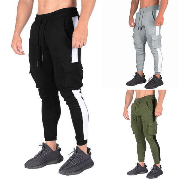 Ανδρικό παντελόνι με πλαϊνές τσέπες και κορδόνια