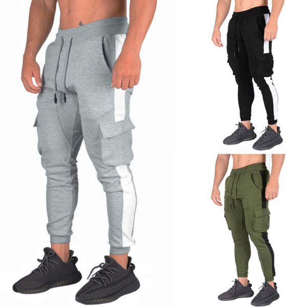 Ανδρικό παντελόνι με πλαϊνές τσέπες και κορδόνια