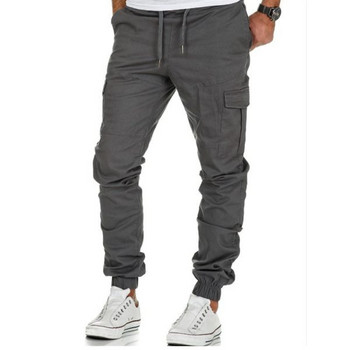 Мъжки панталон прав модел с ластик връзки и странични джобове