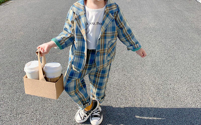 Παιδικό σετ καρό με τσέπες