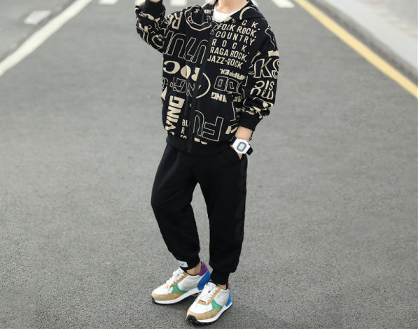 Παιδική φόρμα ανοιξιάτικη για αγόρια σε μαύρο χρώμα