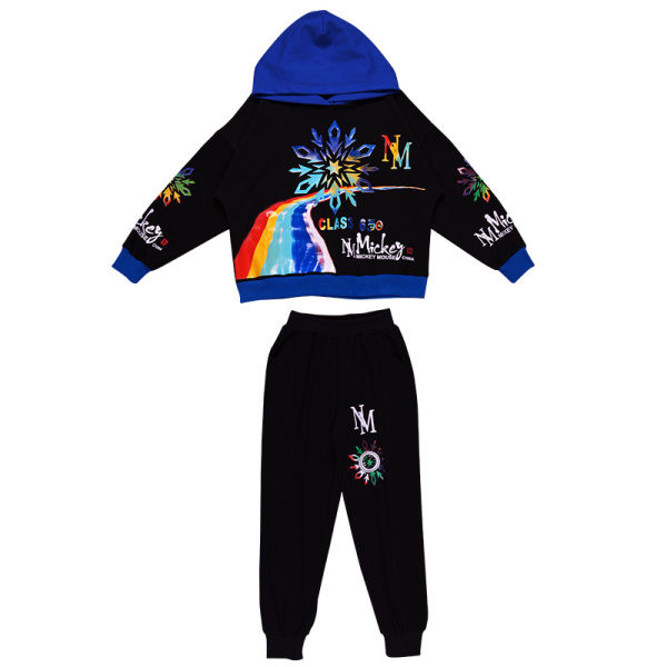 Καθημερινό σετ - φούτερ και παντελόνι με χρώμα απλικέ