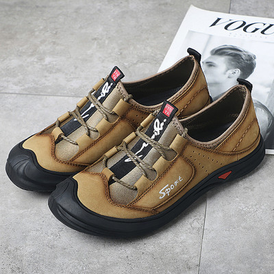 Ανδρικές μπότες πεζοπορίας από οικολογικό δέρμα