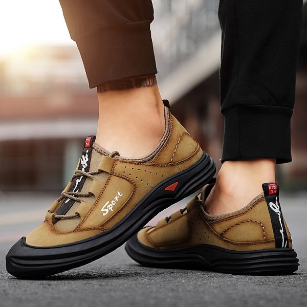 Ανδρικές μπότες πεζοπορίας από οικολογικό δέρμα