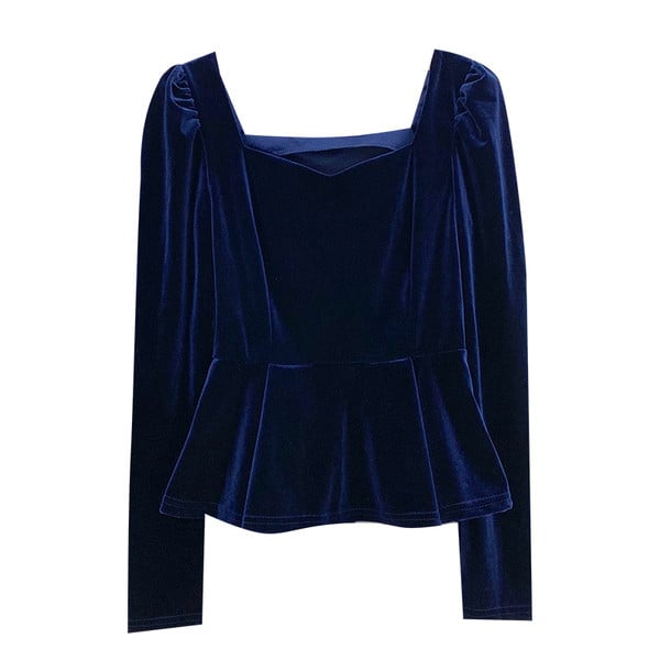 Ženska baršunasta bluza s dugim rukavima