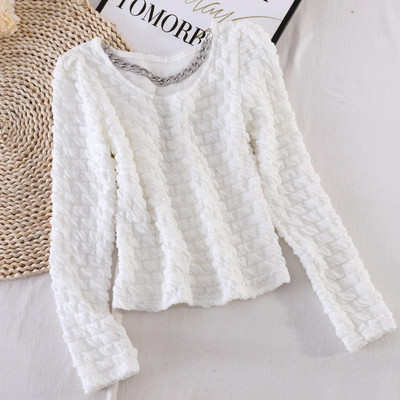 Γυναικεία μπλούζα με μακριά μανίκια και μεταλλική αλυσίδα