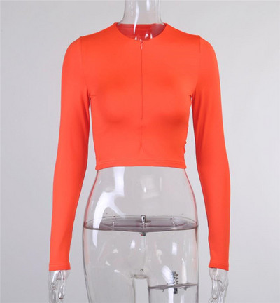 Γυναικεία μπλούζα με φερμουάρ - κοντό μοντέλο