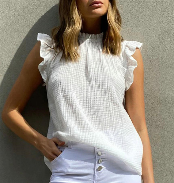 Μοντέρνα καλοκαιρινή μπλούζα με βολάν