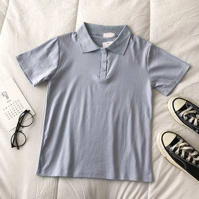 Γυναικείο μπλουζάκι με κουμπιά και κλασικό κολάρο