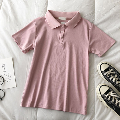 Γυναικείο μπλουζάκι με κουμπιά και κλασικό κολάρο