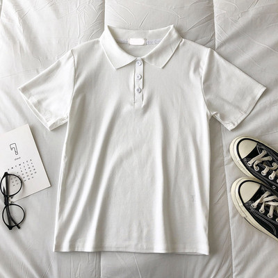 Γυναικείο μπλουζάκι με κουμπιά και κλασικό κολάρο