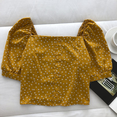 Νέο γυναικείο κοντό μπλουζάκι με τετράγωνο ντεκολτέ