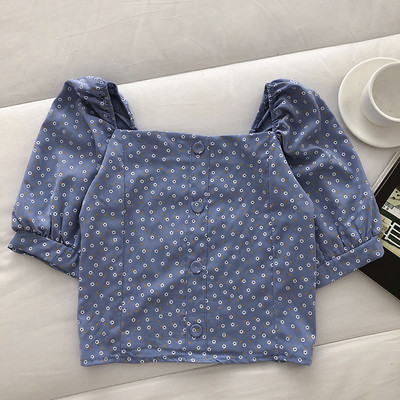 Νέο γυναικείο κοντό μπλουζάκι με τετράγωνο ντεκολτέ