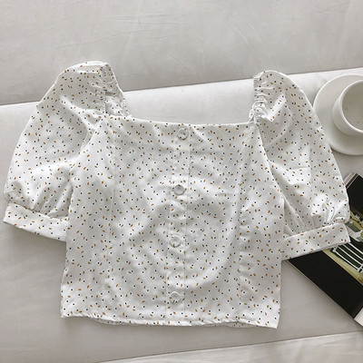 Νέο γυναικείο κοντό μπλουζάκι με τετράγωνο ντεκολτέ